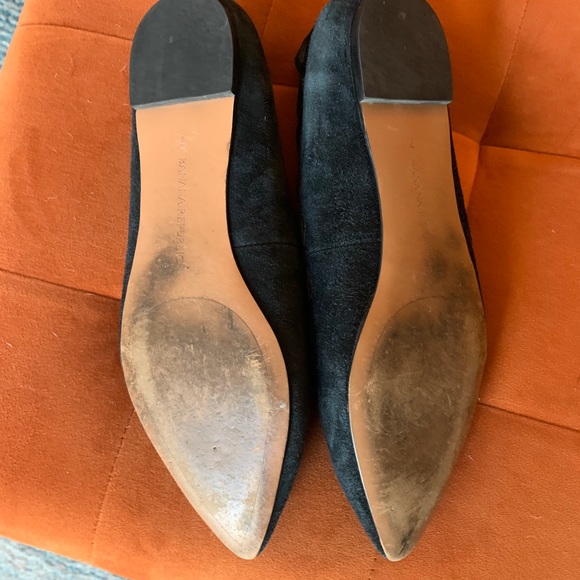 Banana Republic Black Suede Scalloped Flats Size 7 - Picture 5 of 5